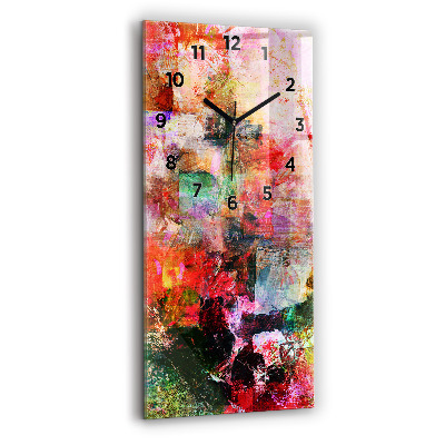 Horloge murale en verre rectangulaire Composition abstraite