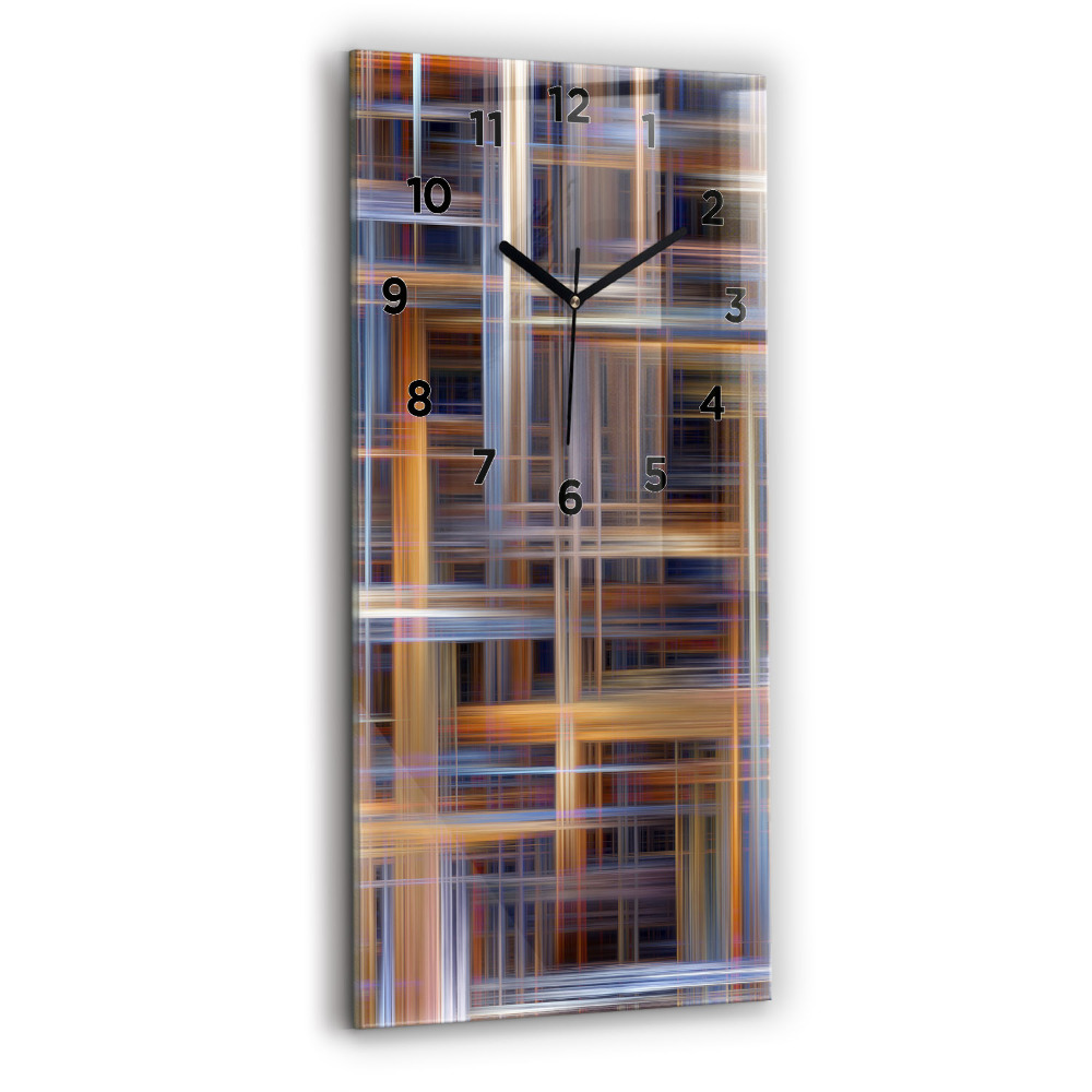 Horloge murale en verre rectangulaire Abstraction géométrique