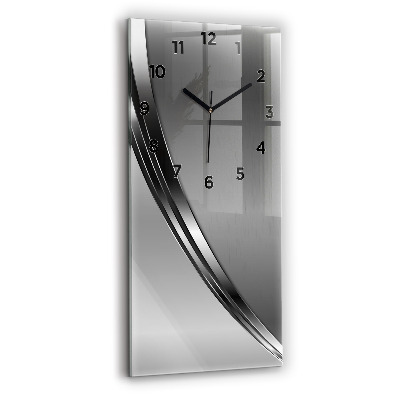 Horloge murale en verre rectangulaire Lignes argentées