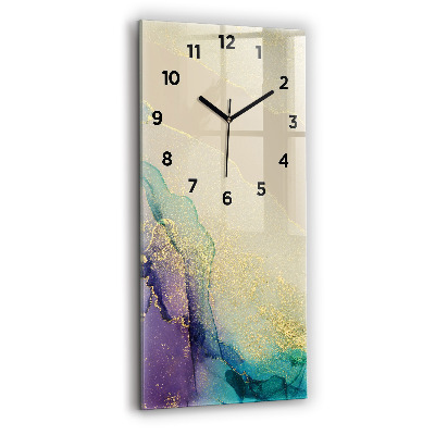 Horloge verticale en verre Abstraction de couleur