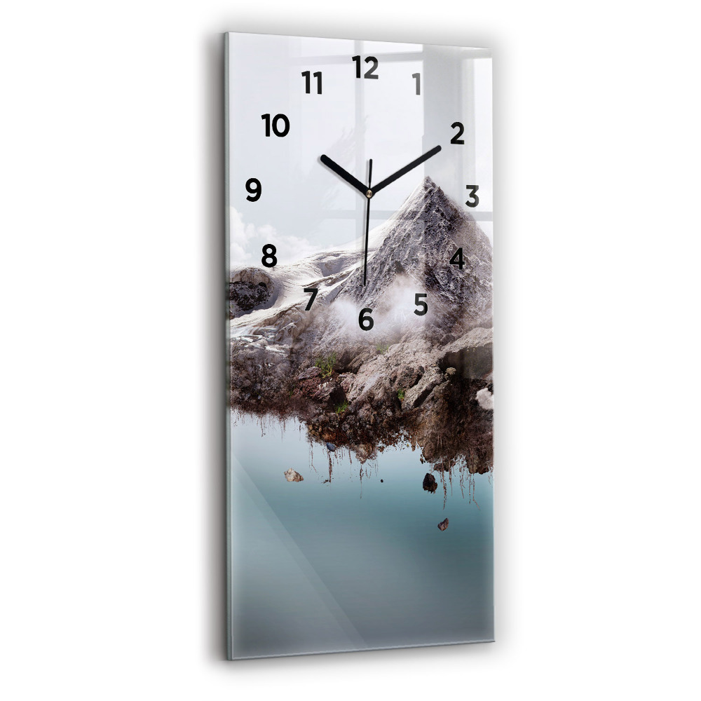Horloge murale verticale Île volante et chute d'eau