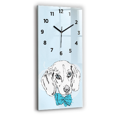 Horloge verticale en verre Chien chiot