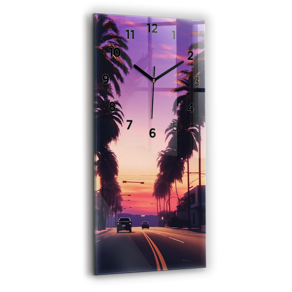 Horloge murale verticale Coucher de soleil à Los Angeles
