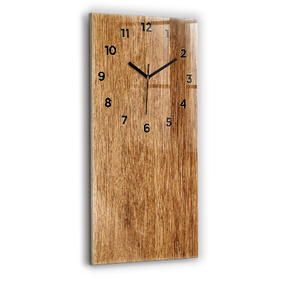 Horloge murale en verre rectangulaire Bois clair