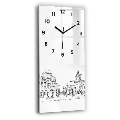 Horloge verticale en verre Illustration de la ville de Poznan