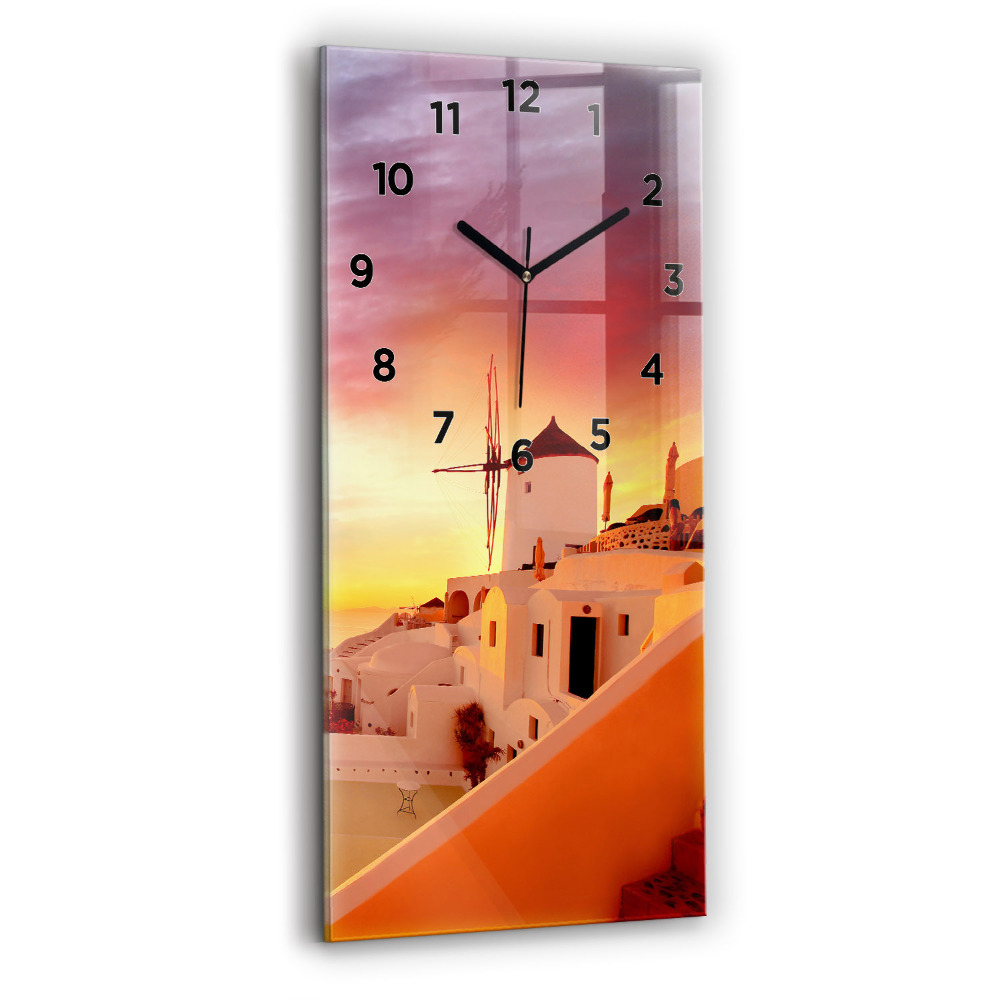 Horloge murale verticale Vieux moulin à vent à Santorin