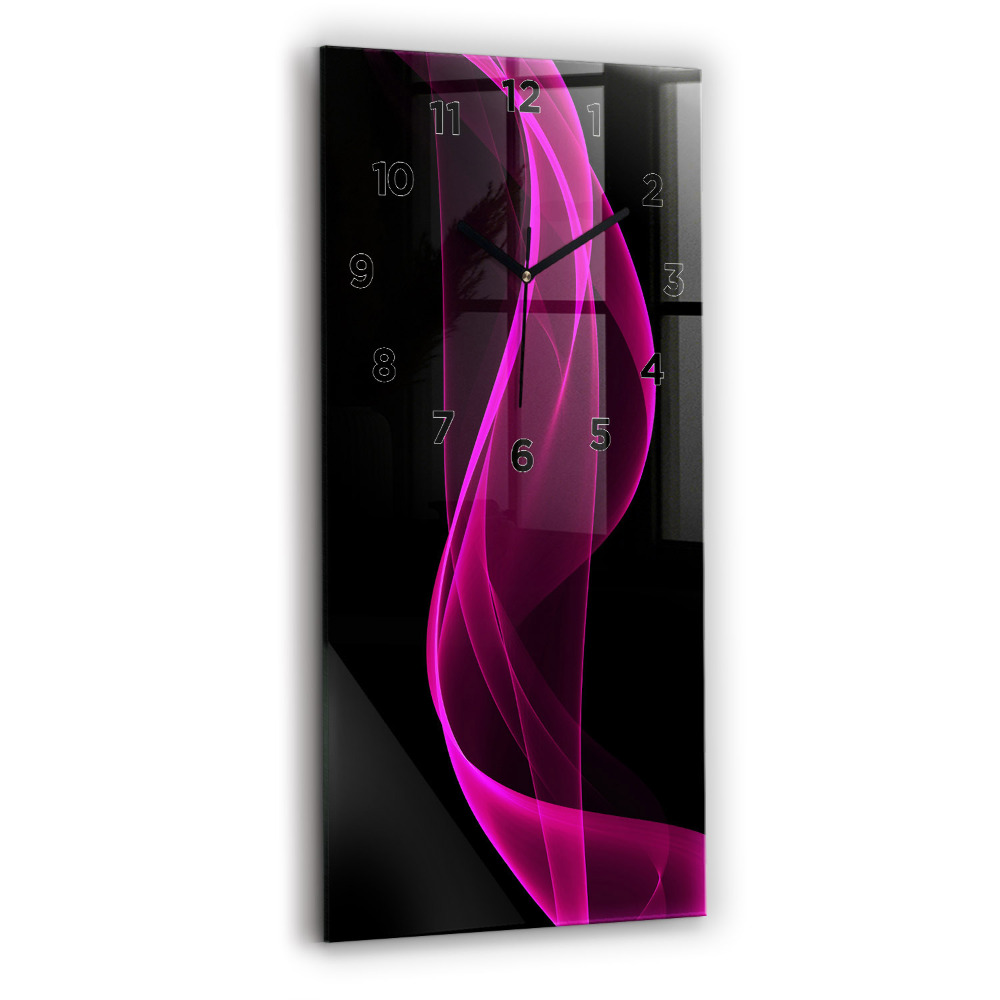 Horloge murale verticale Abstraction rose