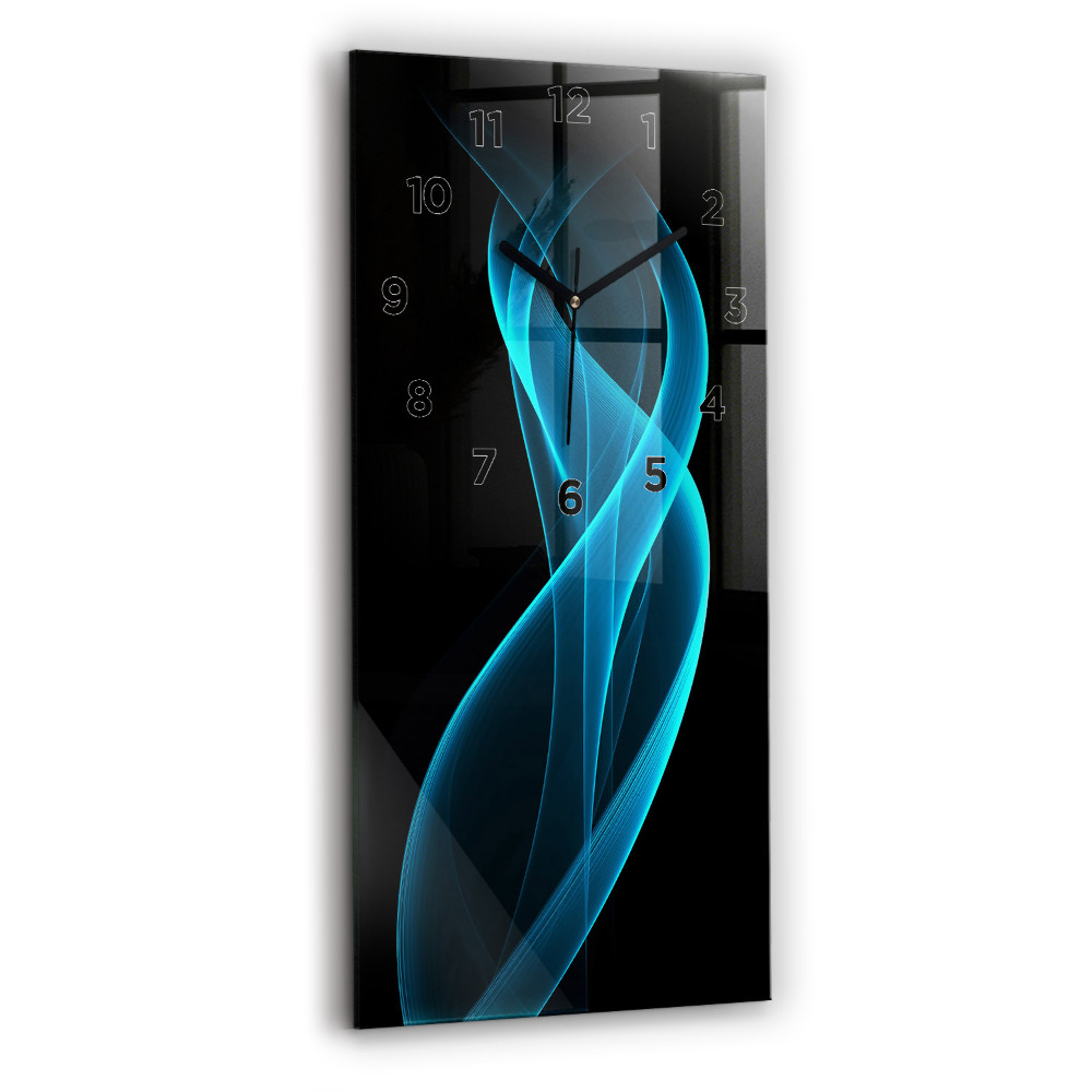 Horloge rectangulaire verticale Abstraction bleue