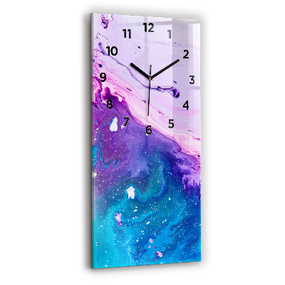 Horloge murale en verre rectangulaire Fond coloré