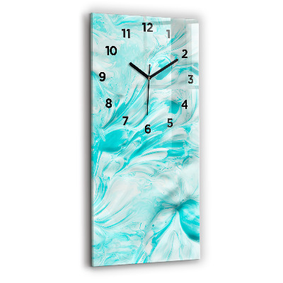 Horloge murale en verre rectangulaire Abstraction bleue
