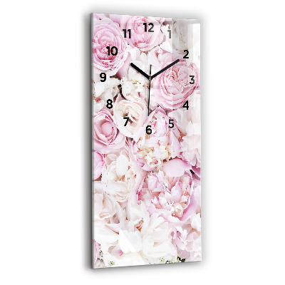 Horloge rectangulaire verticale Fleurs décoratives