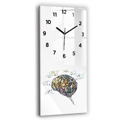 Horloge rectangulaire verticale Représentation artistique du cerveau