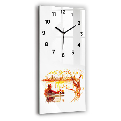 Horloge verticale en verre Paysage d'automne