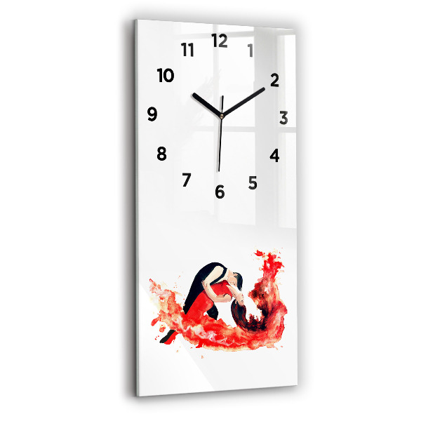 Horloge rectangulaire verticale Tango émotionnel et sensuel