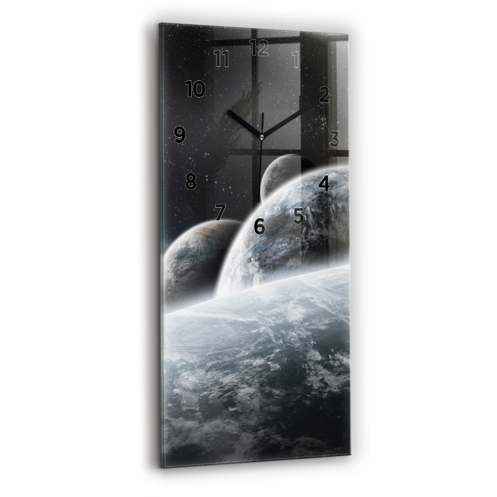 Horloge murale verticale Cosmos et planètes