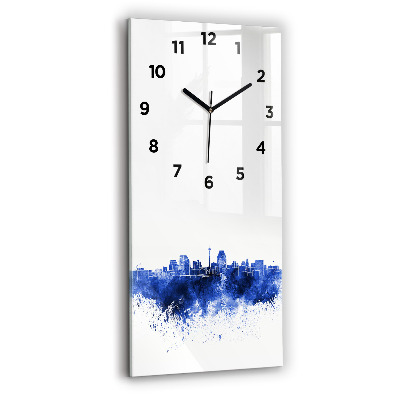 Horloge murale en verre rectangulaire Aquarelle de San Antonio