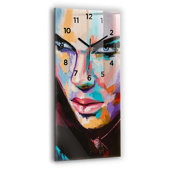 Horloge verticale en verre Portrait d'une femme