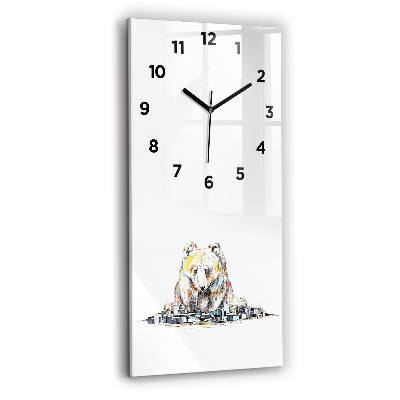 Horloge rectangulaire verticale Ville des ours abstraite