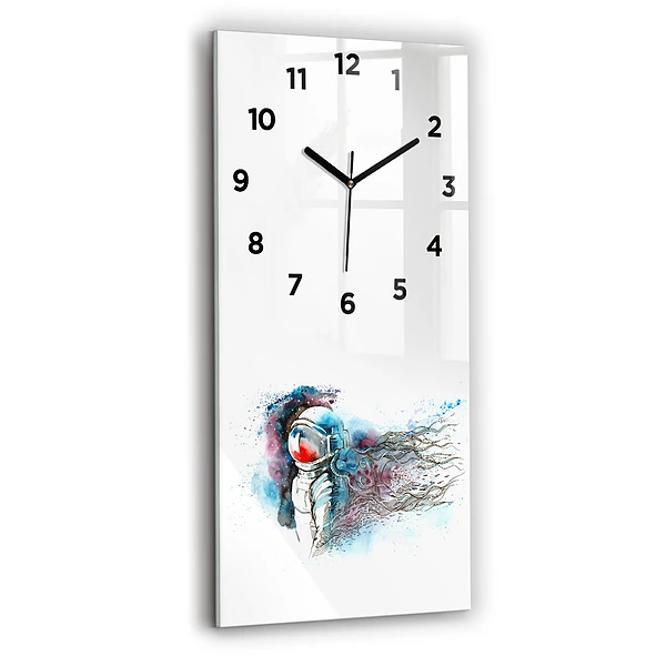 Horloge verticale en verre Astronaute abstrait