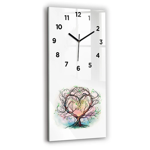 Horloge murale verticale Cœur d'arbre de la nature