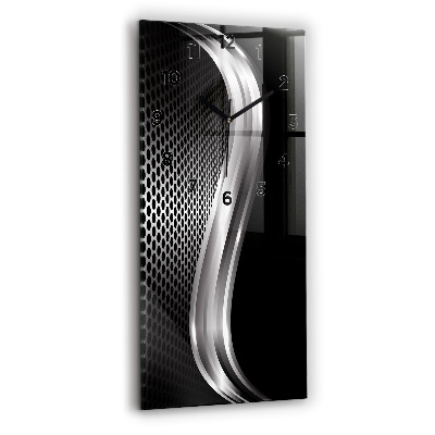 Horloge rectangulaire verticale Abstraction noire de métal