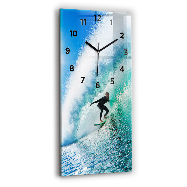 Horloge murale en verre rectangulaire Surf à Hawaï