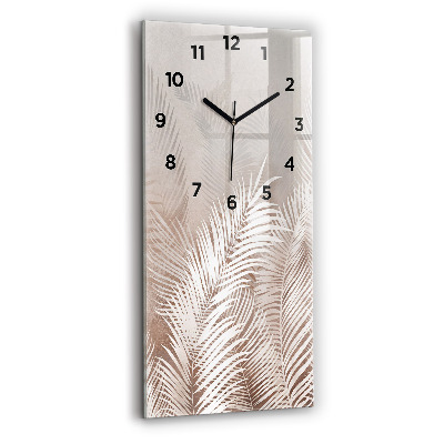 Horloge rectangulaire verticale Feuilles tropicales boho