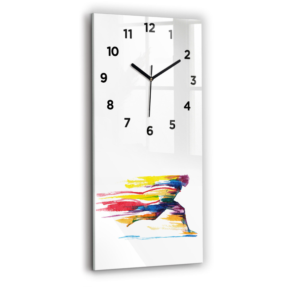 Horloge murale verticale Illustration d'un coureur