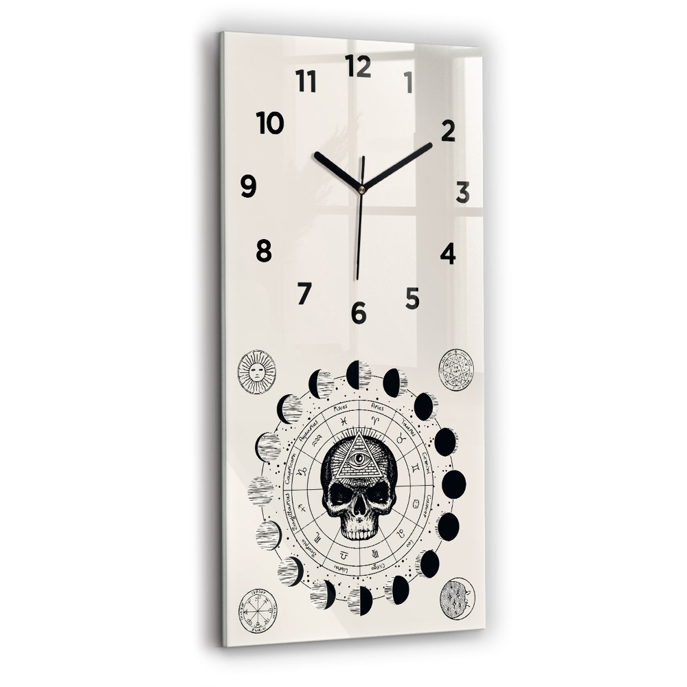 Horloge verticale en verre Phases de la lune