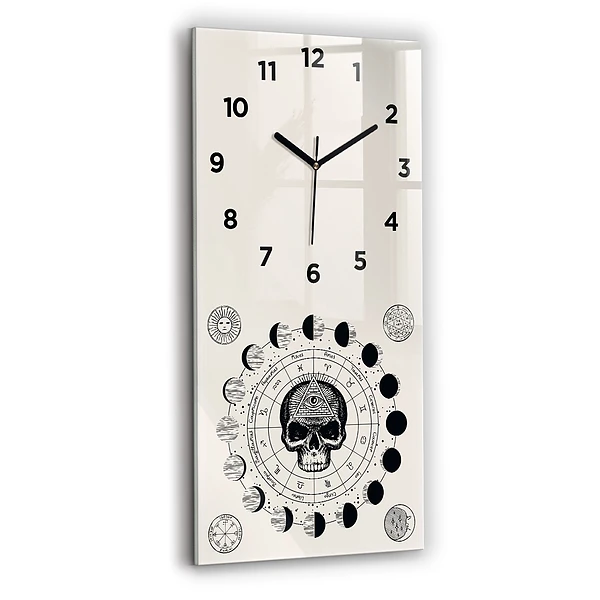 Horloge verticale en verre Phases de la lune
