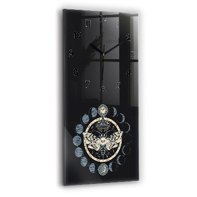 Horloge murale en verre rectangulaire Phases de la lune