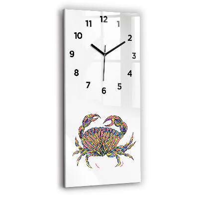 Horloge verticale en verre Crabe ethnique