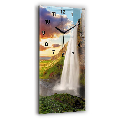Horloge rectangulaire verticale Chute d'eau en Islande