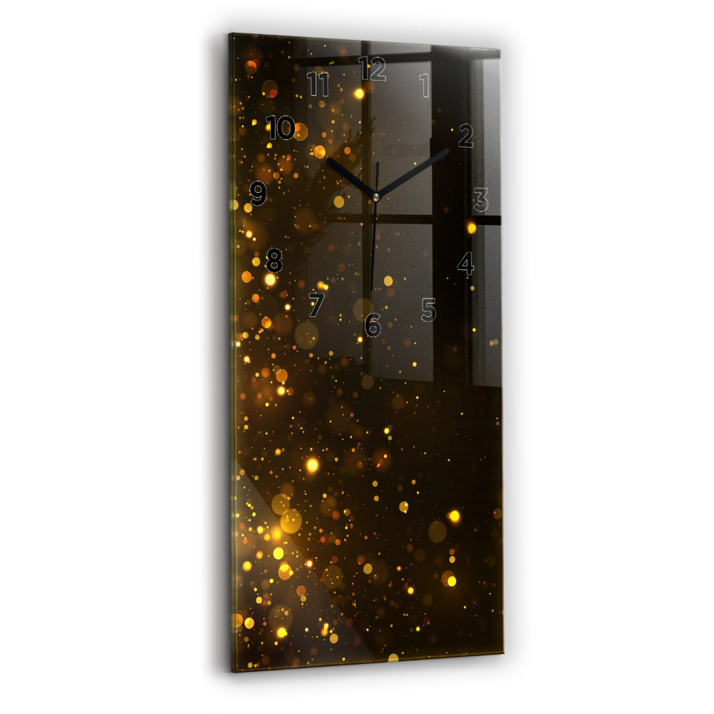 Horloge murale en verre rectangulaire Pollen doré