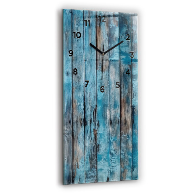 Horloge murale en verre rectangulaire Planches bleues