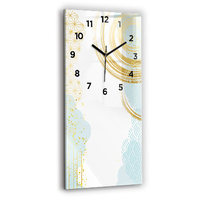 Horloge murale en verre rectangulaire Motif décoratif