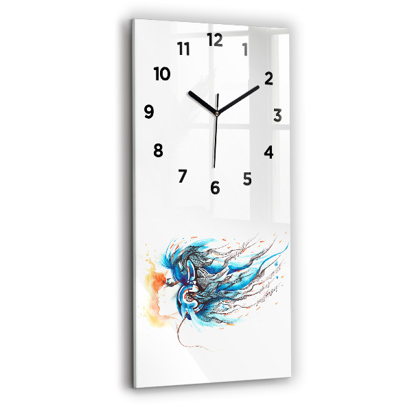 Horloge murale en verre rectangulaire Illustration d'un combiné