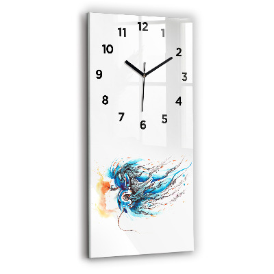Horloge murale en verre rectangulaire Illustration d'un combiné