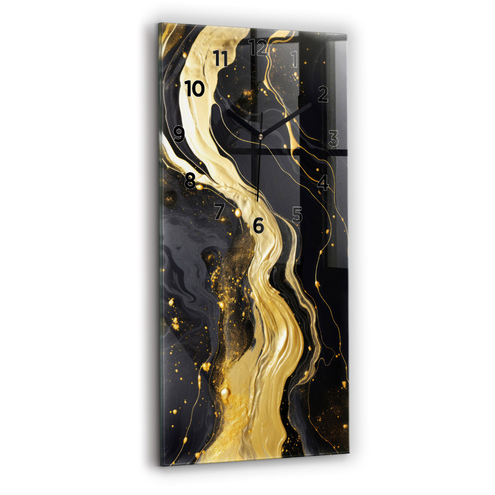 Horloge verticale en verre Marbre doré