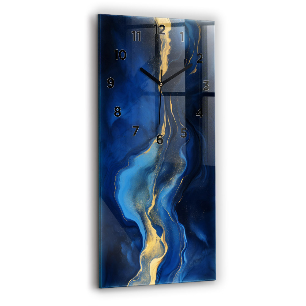 Horloge rectangulaire verticale Marbre bleu