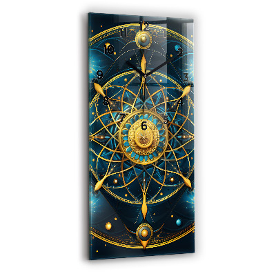 Horloge murale en verre rectangulaire Horoscope