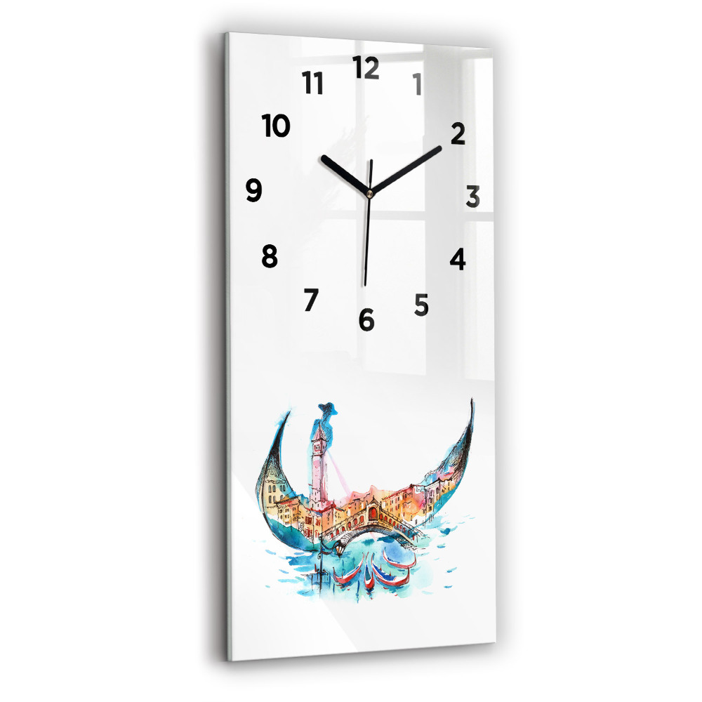 Horloge verticale en verre Italie - La gondole vénitienne