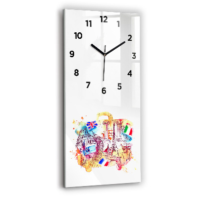 Horloge rectangulaire verticale Pays attrayants du monde