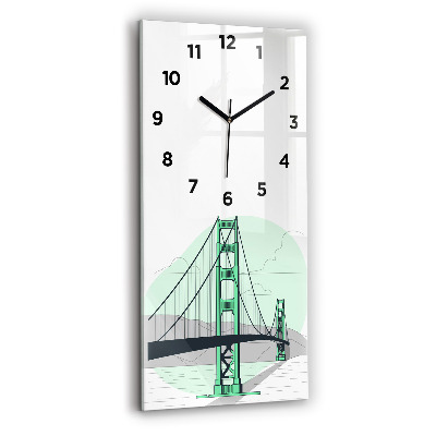 Horloge verticale en verre Pont vert