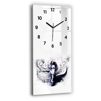 Horloge verticale en verre Illustration d'une femme