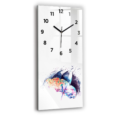 Horloge rectangulaire verticale Parapluie et ville