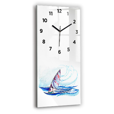 Horloge murale en verre rectangulaire Planche de surf
