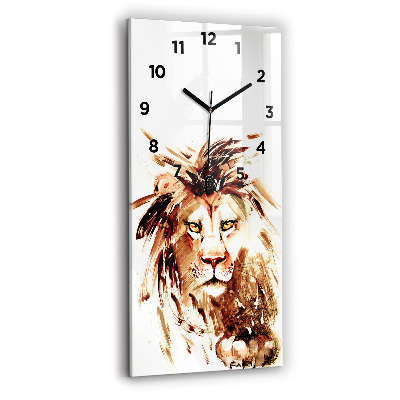 Horloge murale verticale Illustration d'un lion brun