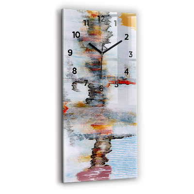 Horloge verticale en verre Abstraction