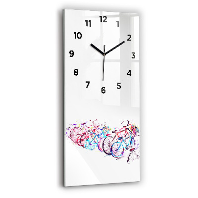 Horloge rectangulaire verticale Vélos de ville colorés